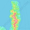 Mapa topográfico Cap Corse, mapa de relevo, mapa de altitude