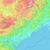 Mapa topográfico Hérault, relevo, altitude