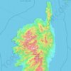 Mapa topográfico Haute-Corse, mapa de relevo, mapa de altitude
