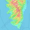 Mapa topográfico Corse-du-Sud, mapa de relevo, mapa de altitude