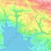 Mapa topográfico Concarneau, relevo, altitude