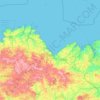 Mapa topográfico Côtes-d'Armor, relevo, altitude