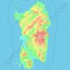 Mapa topográfico Sardenha, relevo, altitude