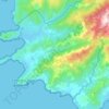 Mapa topográfico Cargèse, mapa de relevo, mapa de altitude