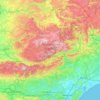 Mapa topográfico Parc naturel régional du Haut Languedoc, relevo, altitude